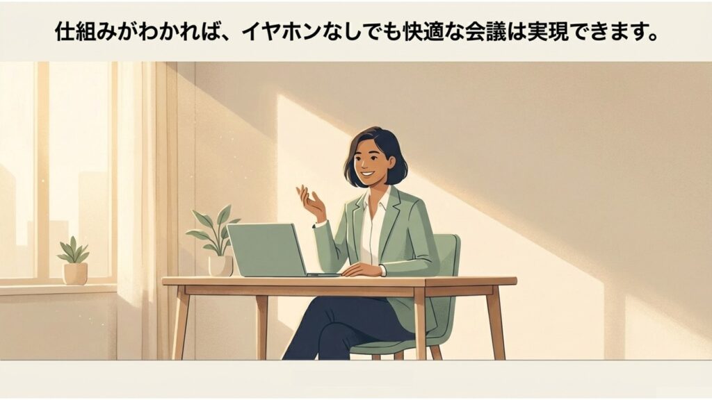 仕組みがわかれば、イヤホンなしでも快適な会議は実現できます