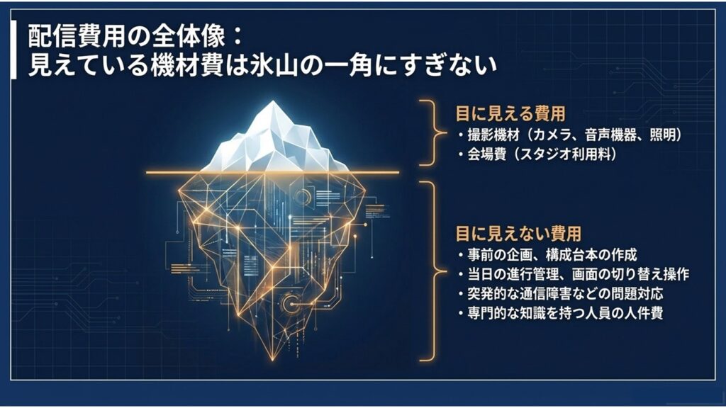 配信費用の全体像：見えない企画進行やトラブル対応費用の内訳