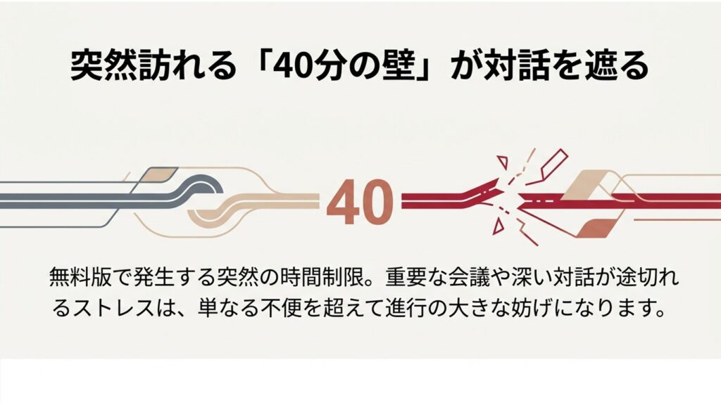 40という数字とともに赤い線が途切れているイラスト